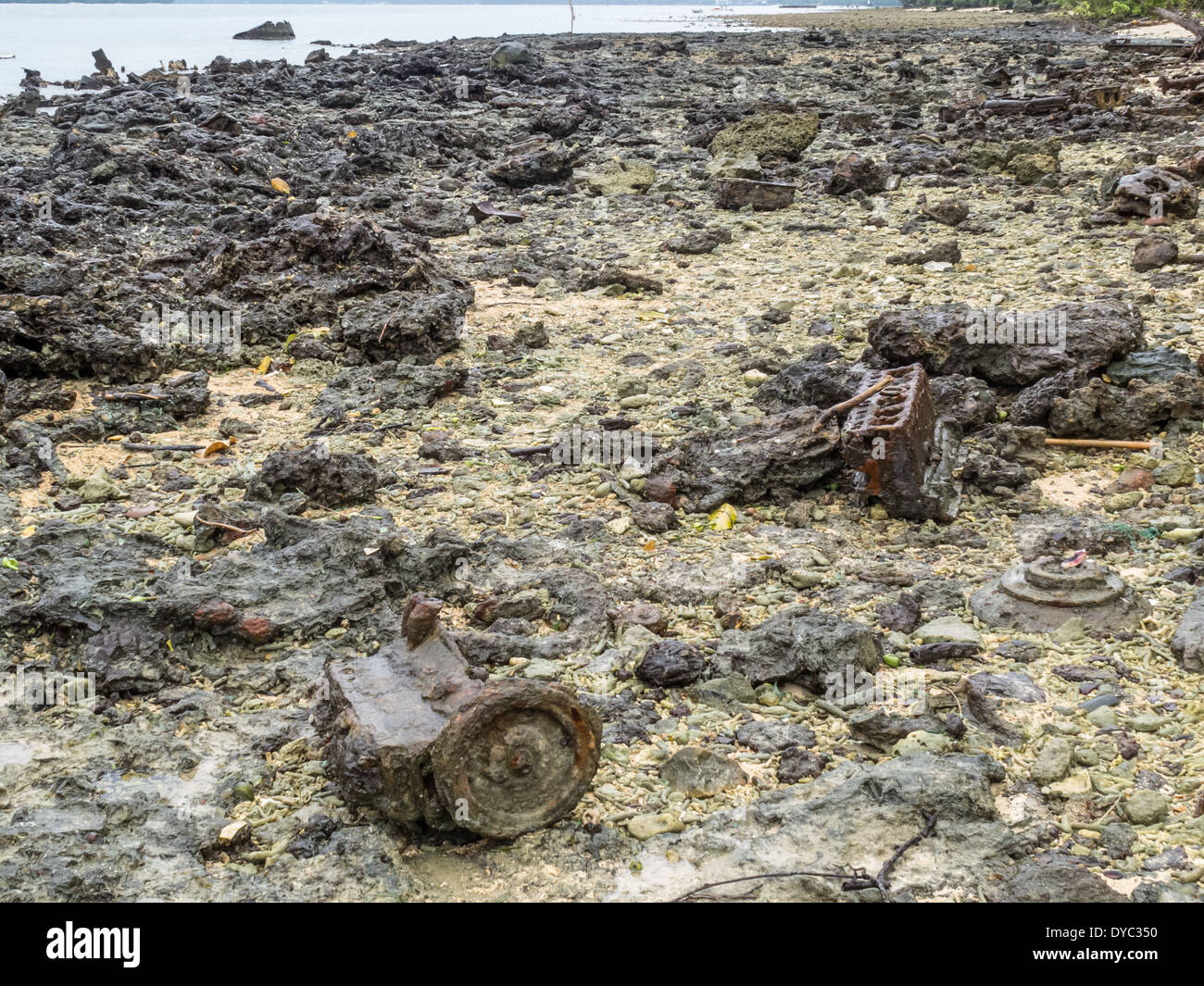 Million Dollar Point, Vanuatu. US WW2 dumping des machines militaires à la fin de la guerre. Banque D'Images