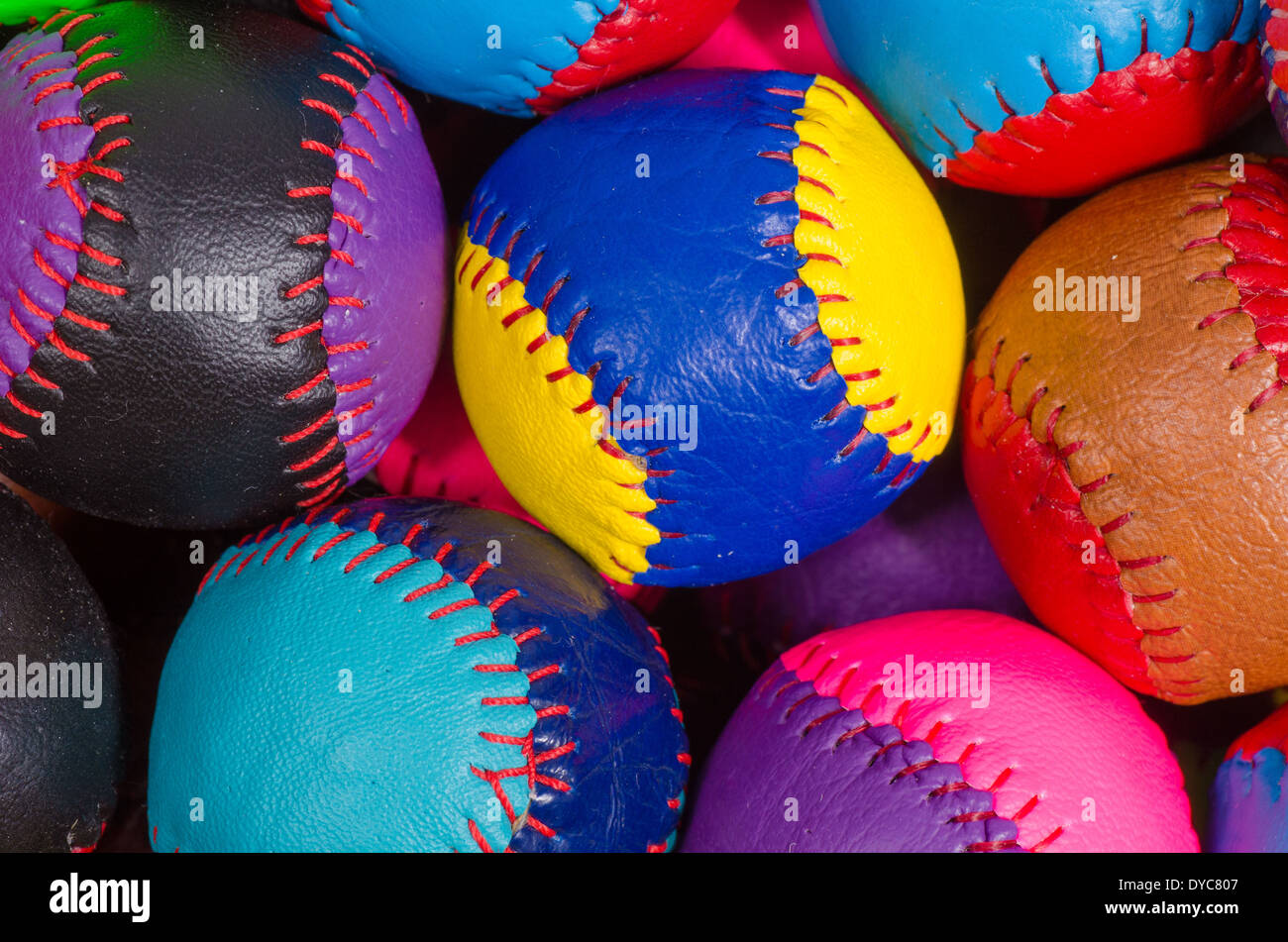 Boules de cuir fait main traditionnel tel qu'utilisé dans les jeux de pelote basque et jai alai Banque D'Images