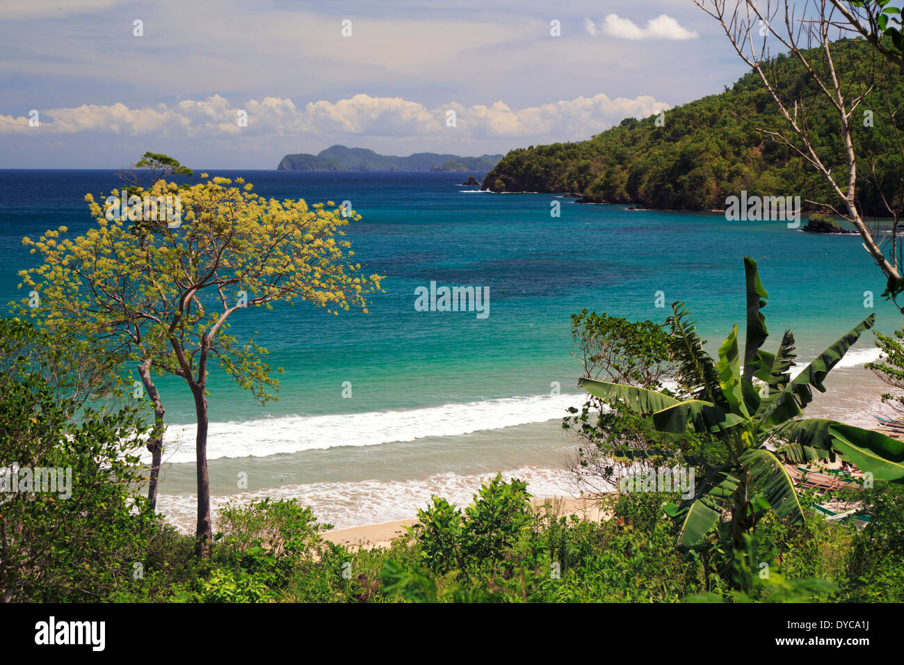 Philippines, Palawan, Port Barton, Baybay village de pêcheurs Banque D'Images
