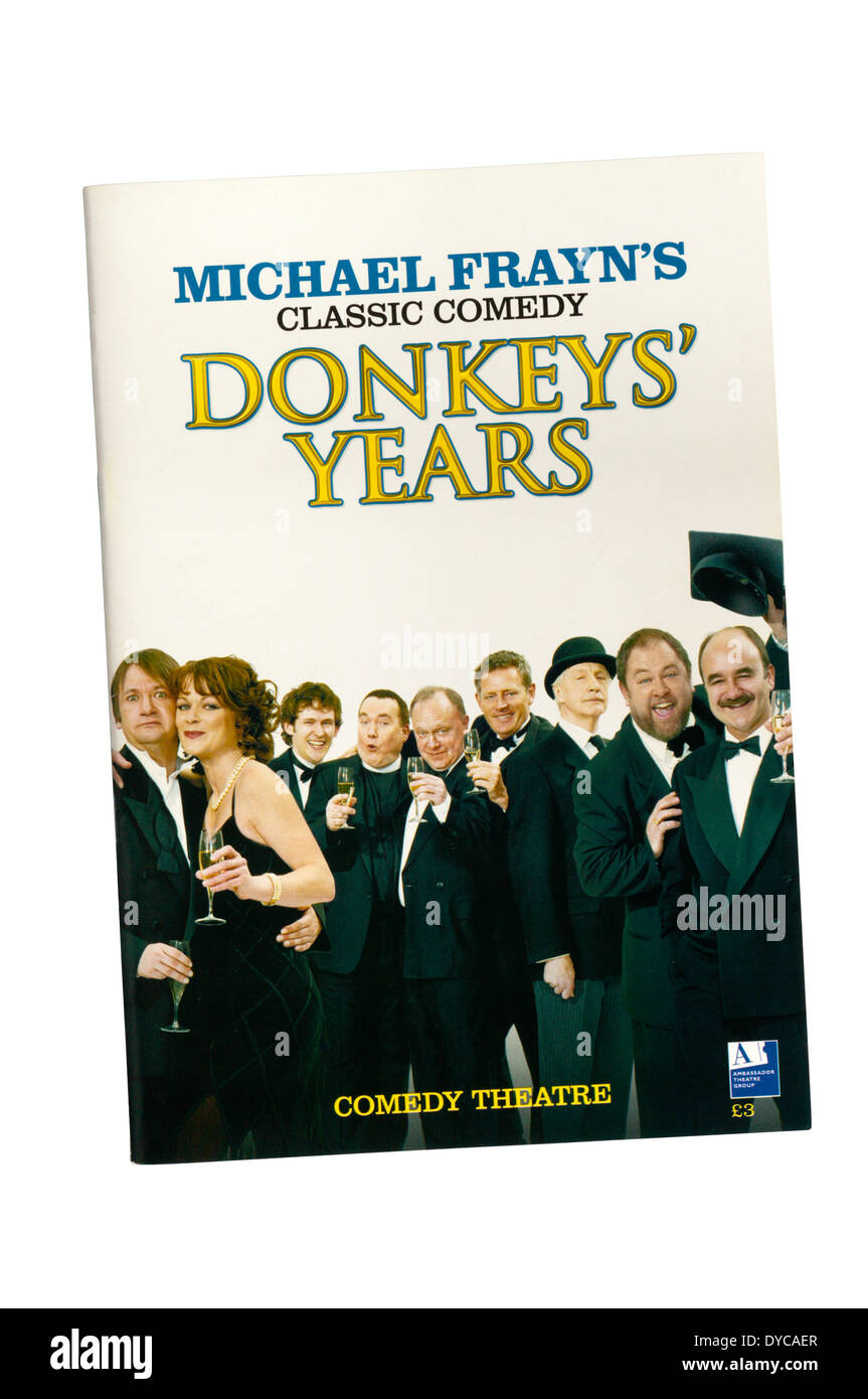 Programme pour la production de 2006 ans d'ânesse par Michael Frayn au Comedy Theatre. Banque D'Images