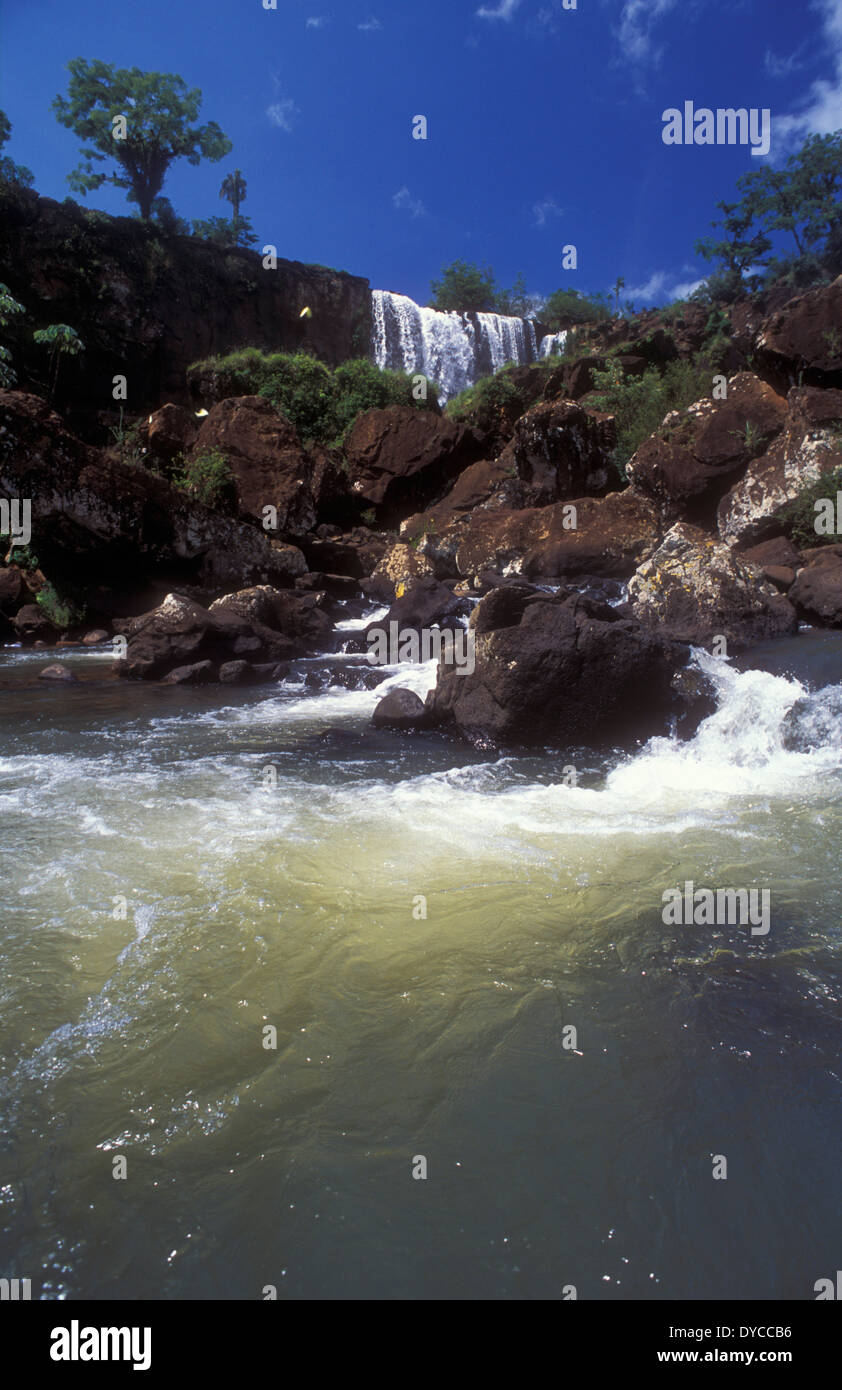 Isla San Martin, Iguazu Falls National Park, Cataratas del IguazÃº, Rainforest subtropicale, province de Misiones, Argentine Banque D'Images