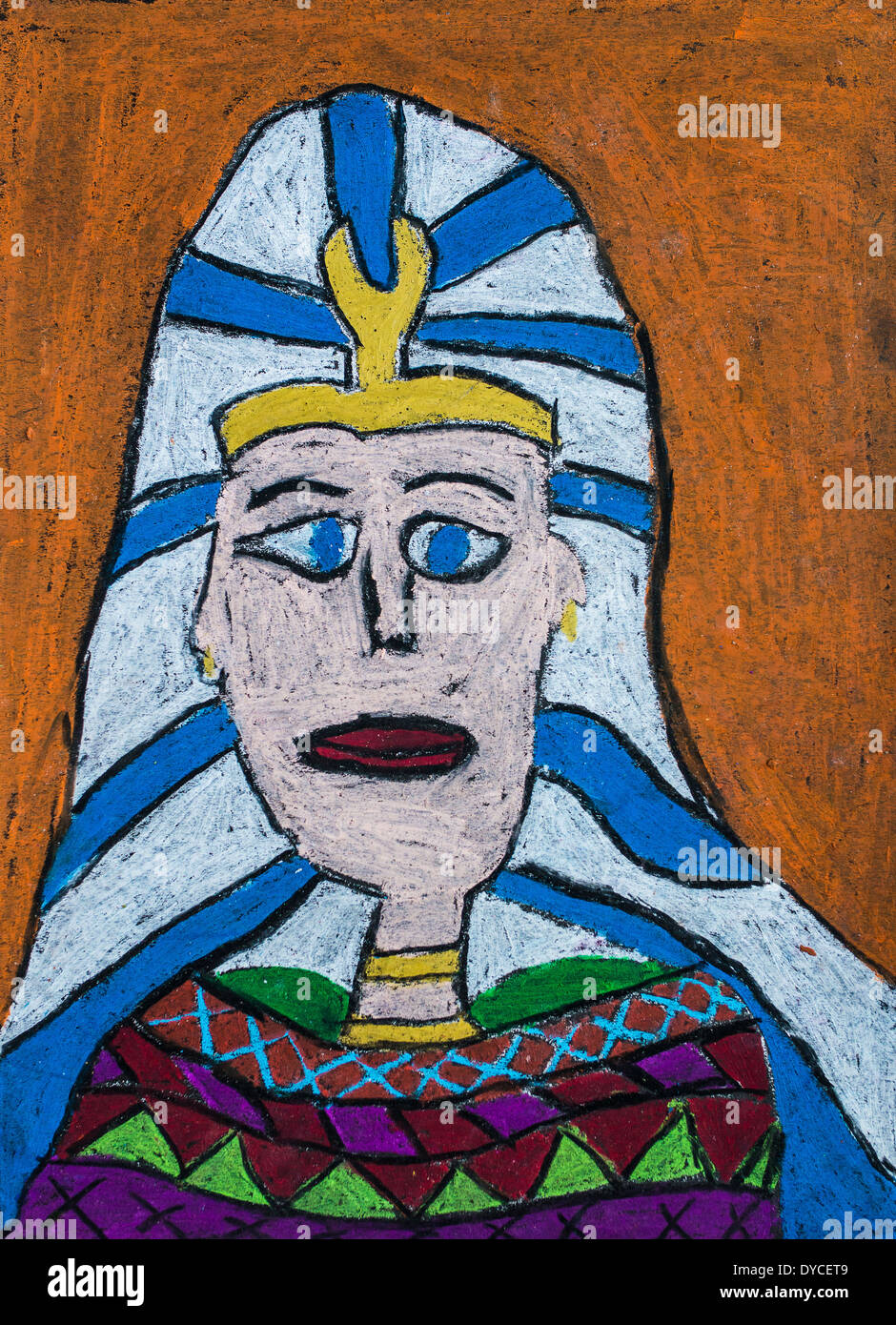 Projet d'art de l'enfant : Pharaons. Banque D'Images