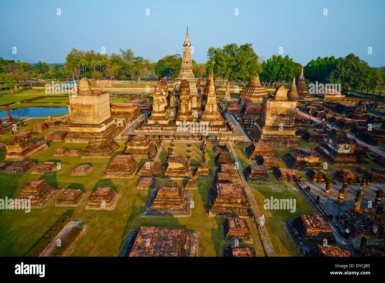 La Thaïlande, Sukhothai, Parc historique de Sukhothaï, le Wat Mahatat Banque D'Images