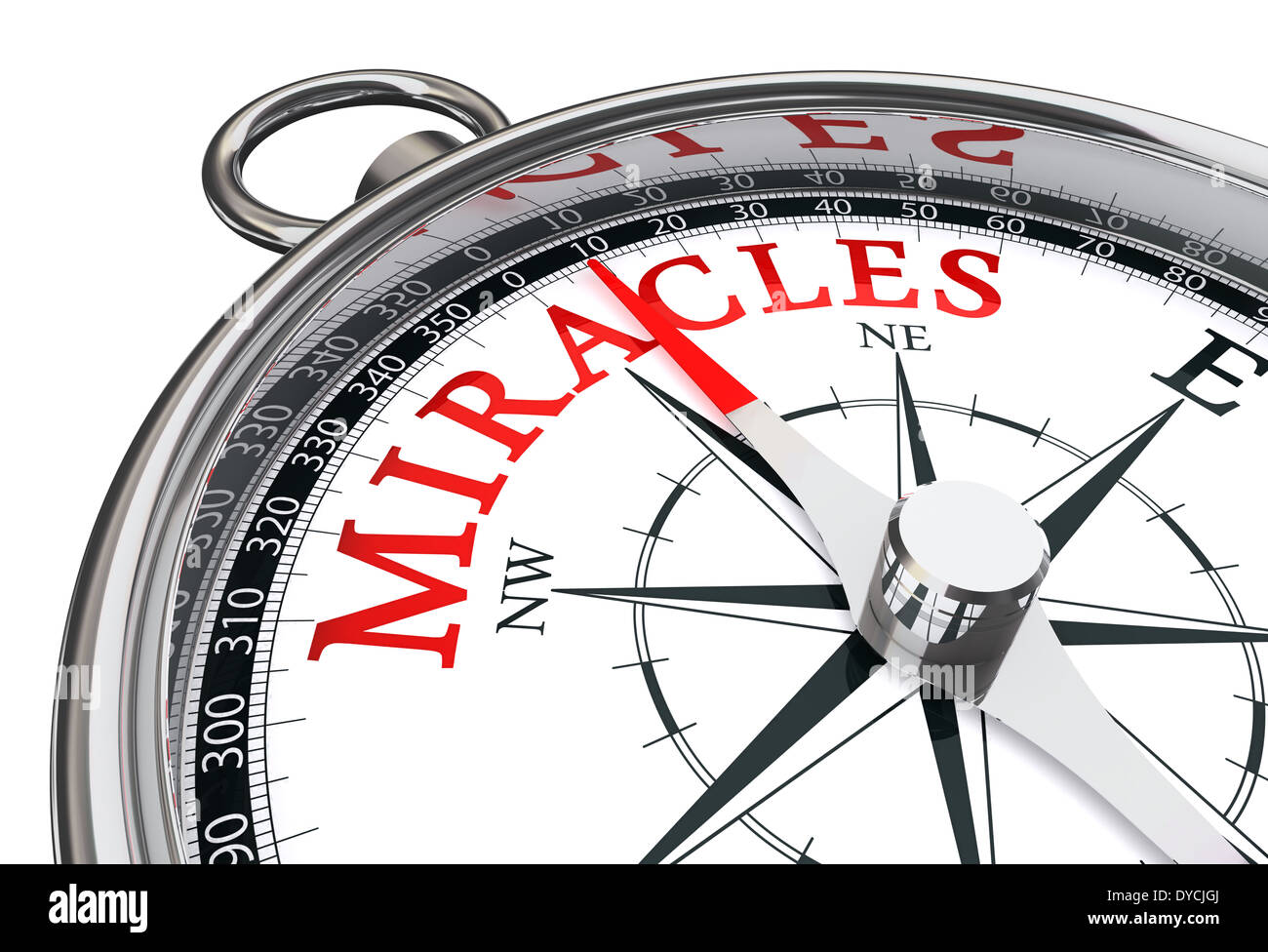 Façon de miracles indiqué par concept compass close up Banque D'Images