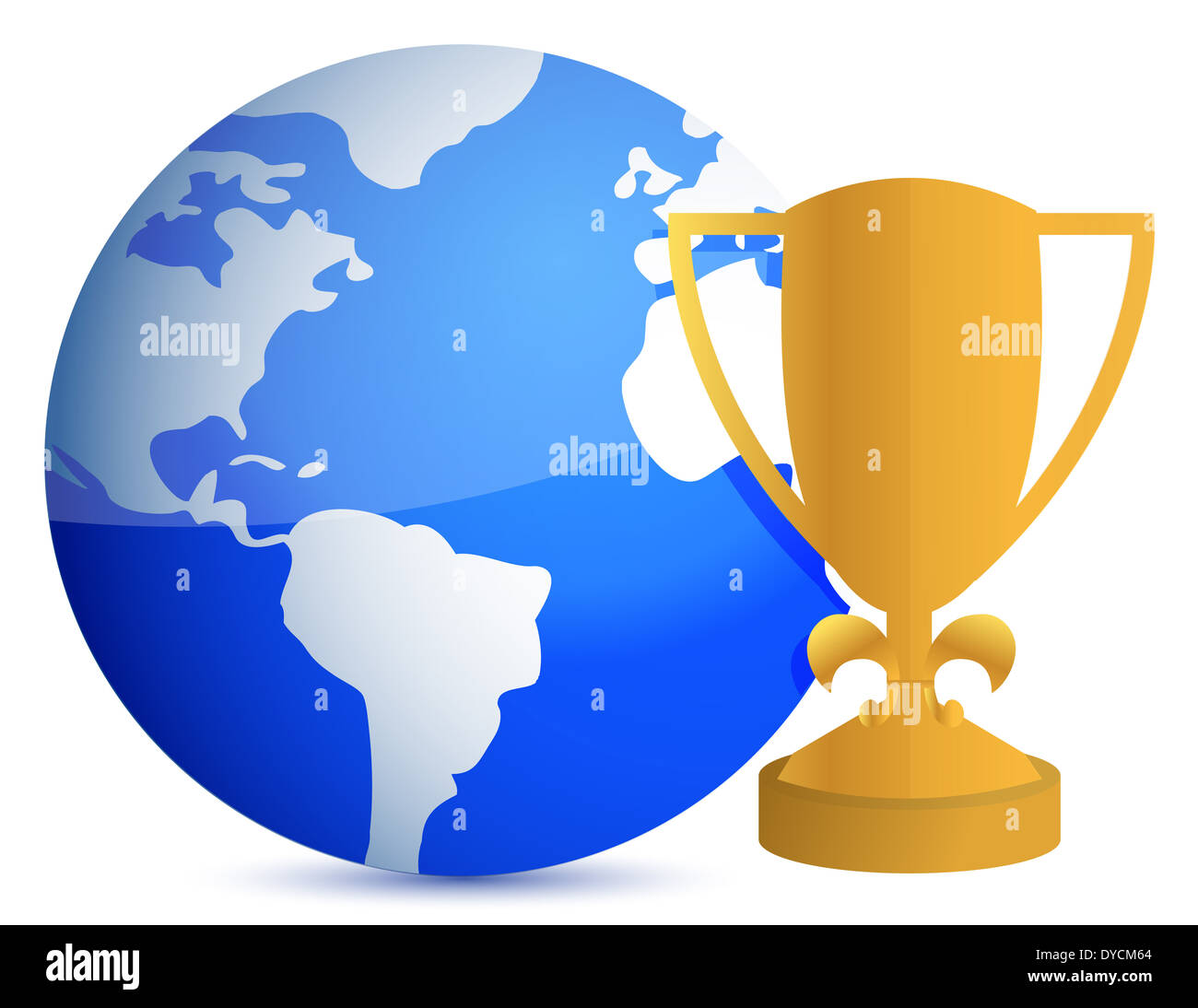 Coupe trophée globe illustration design over white Banque D'Images