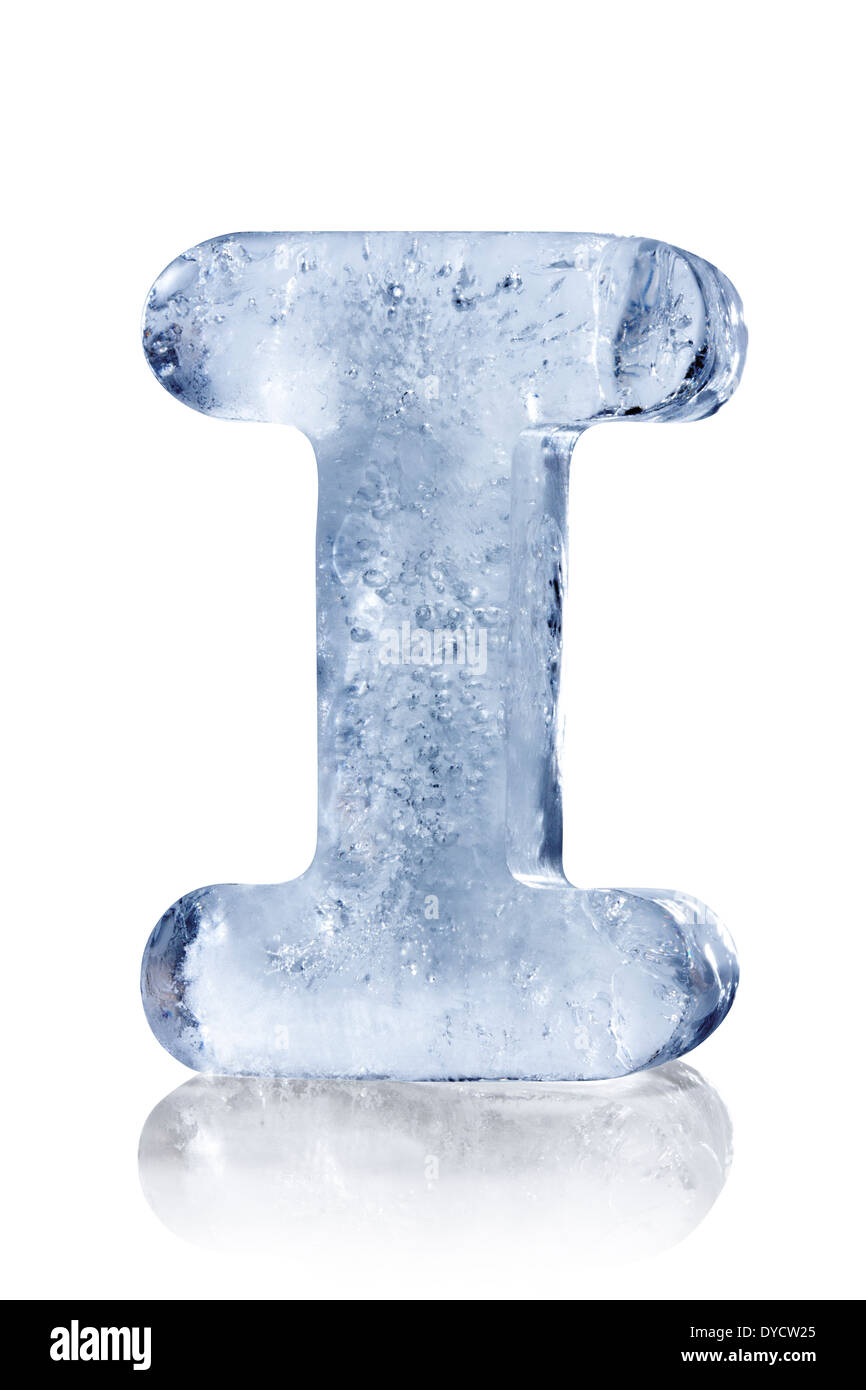 Lettre alphabet glace I Banque D'Images