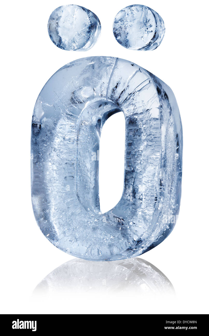 Lettre alphabet glace Ö Banque D'Images