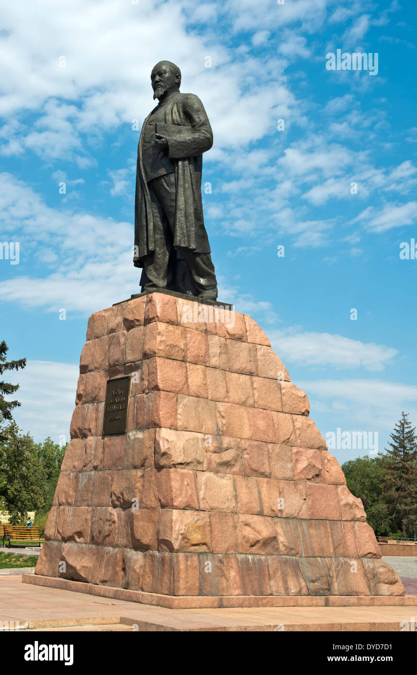 Monument de la poète Abai Kunanbaev, Almaty, Kazakhstan Banque D'Images