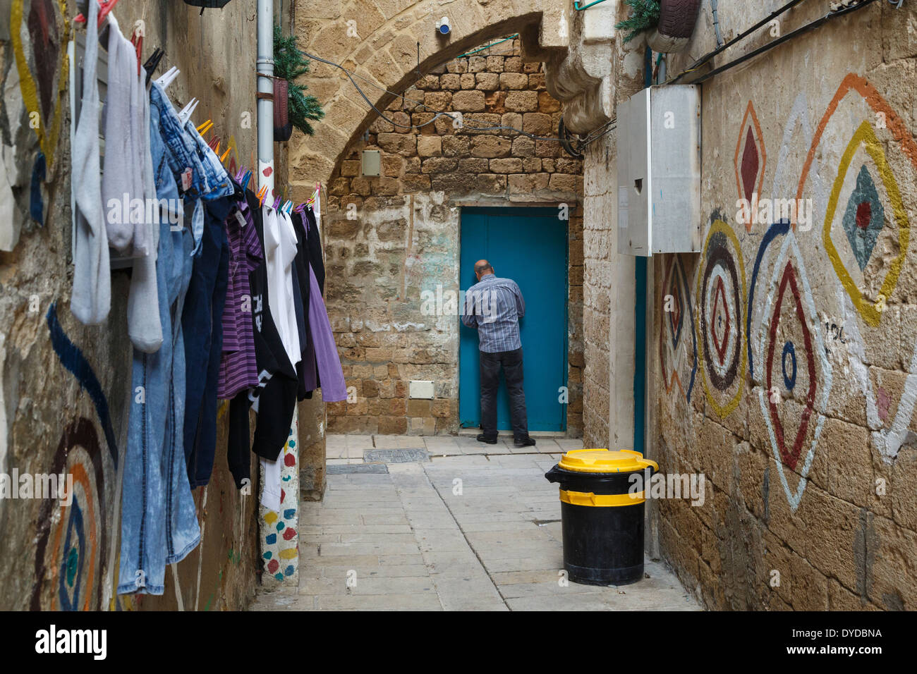 Scène de rue dans la vieille ville d'Akko (Acre), Israël. Banque D'Images