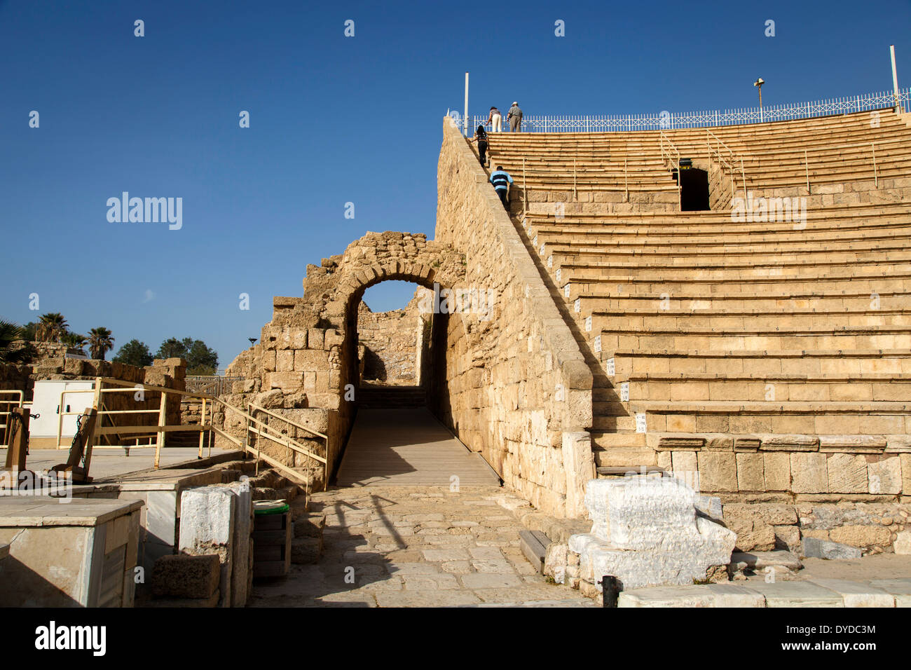 L'amphithéâtre romain, Césarée, en Israël. Banque D'Images