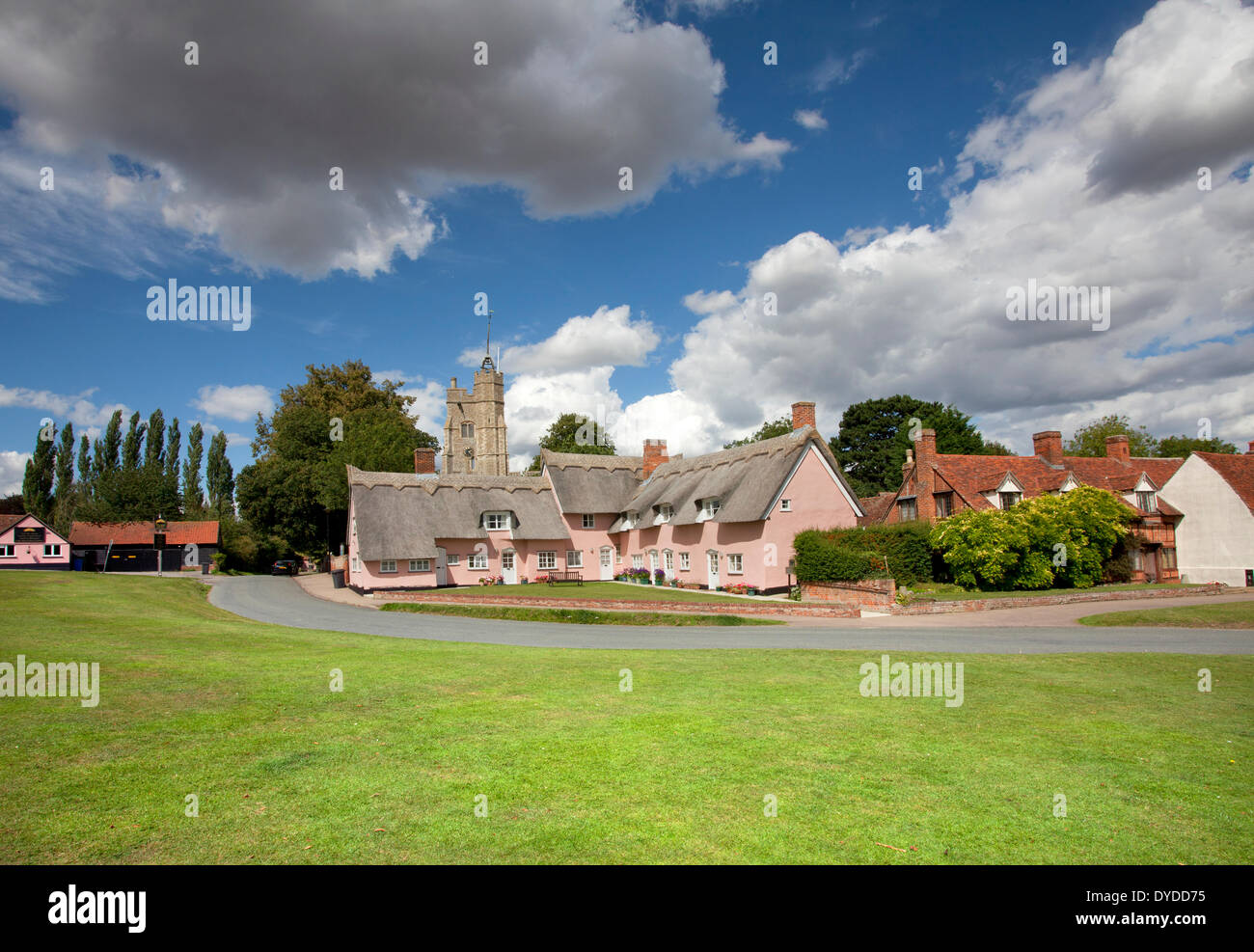Le village pittoresque de Cavendish dans le Suffolk. Banque D'Images