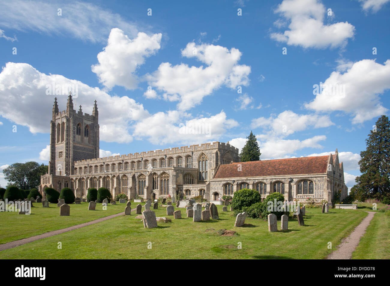 L'église Holy Trinity à long Melford dans le Suffolk. Banque D'Images