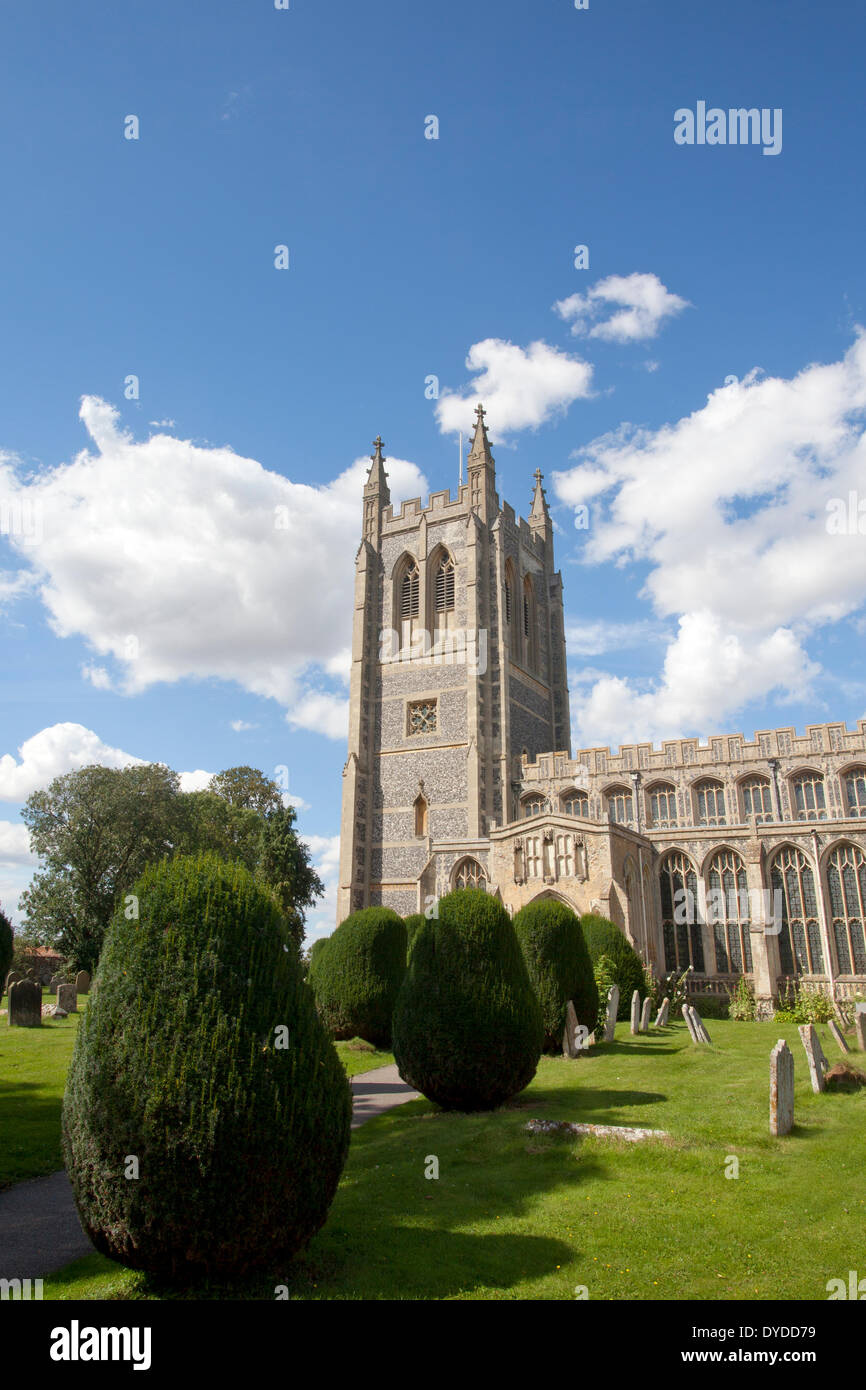 L'église Holy Trinity à long Melford dans le Suffolk. Banque D'Images