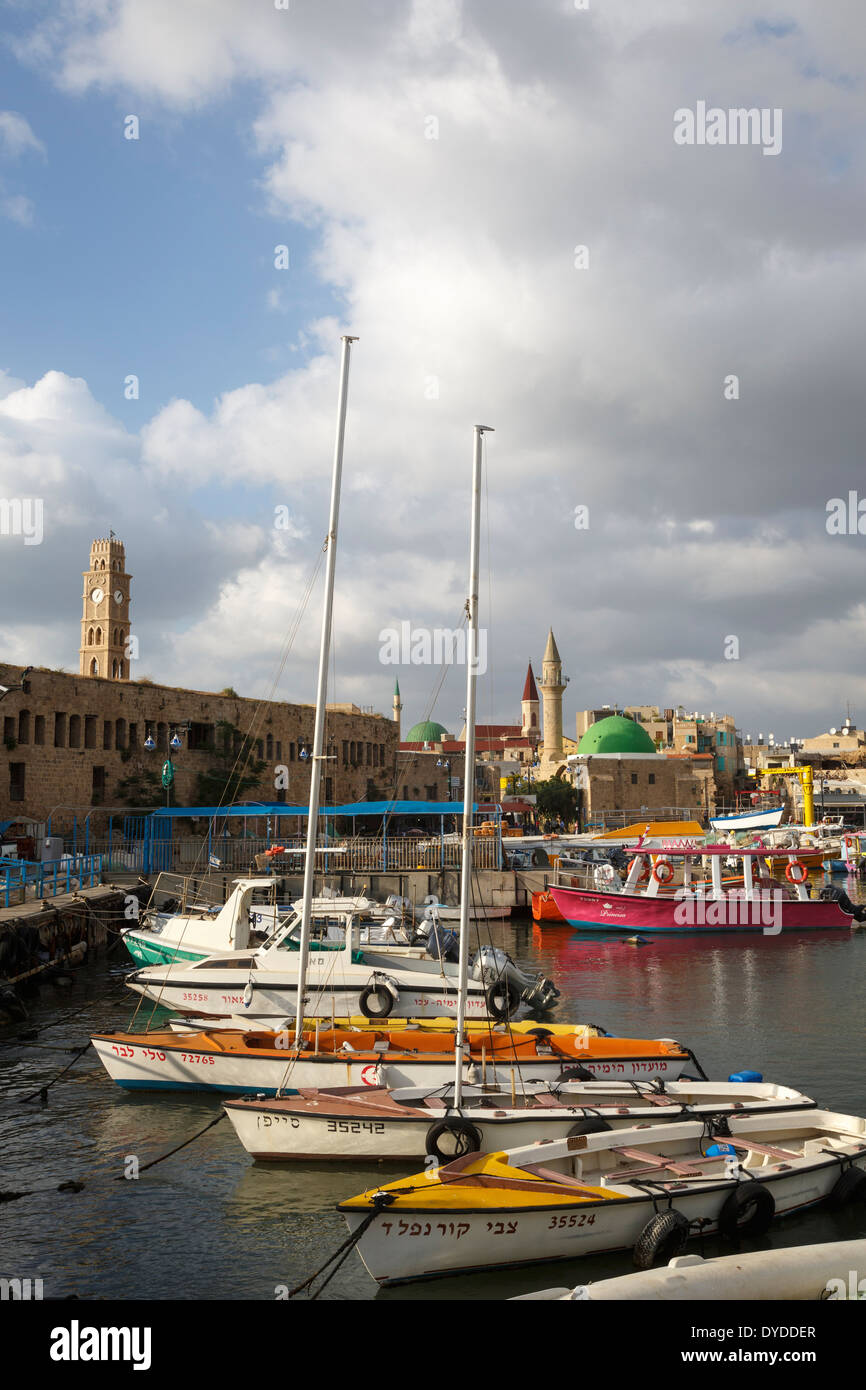 Le port dans la vieille ville d'Akko (Acre), Israël. Banque D'Images