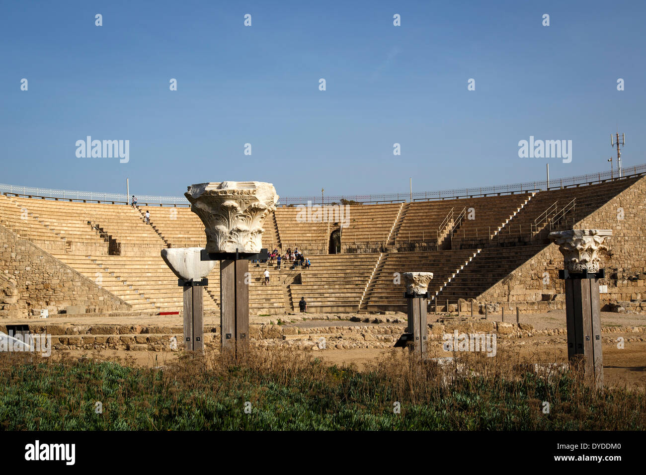 L'amphithéâtre romain, Césarée, en Israël. Banque D'Images