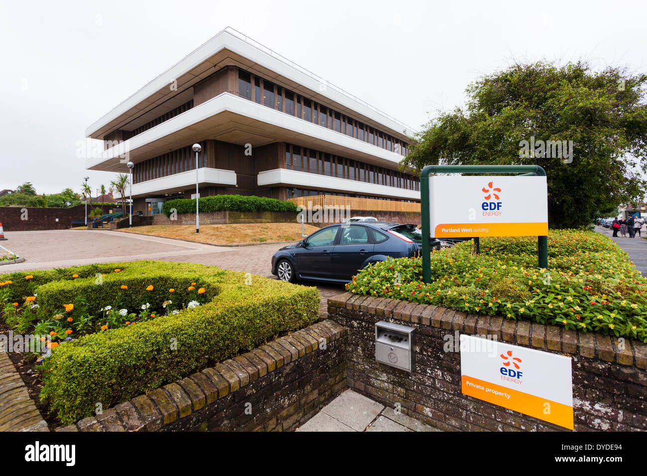 L'extérieur des locaux de l'énergie EDF à Hove. Banque D'Images