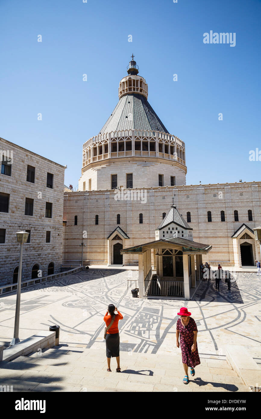 L'église de l'Annonciation, à Nazareth, région basse Galilée, Israël. Banque D'Images