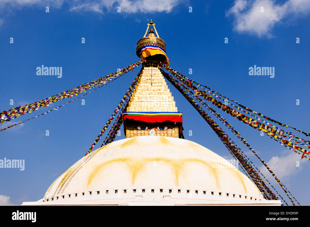 Stupa Boudhanath qui est un site du patrimoine mondial de l'UNESCO à Katmandou. Banque D'Images