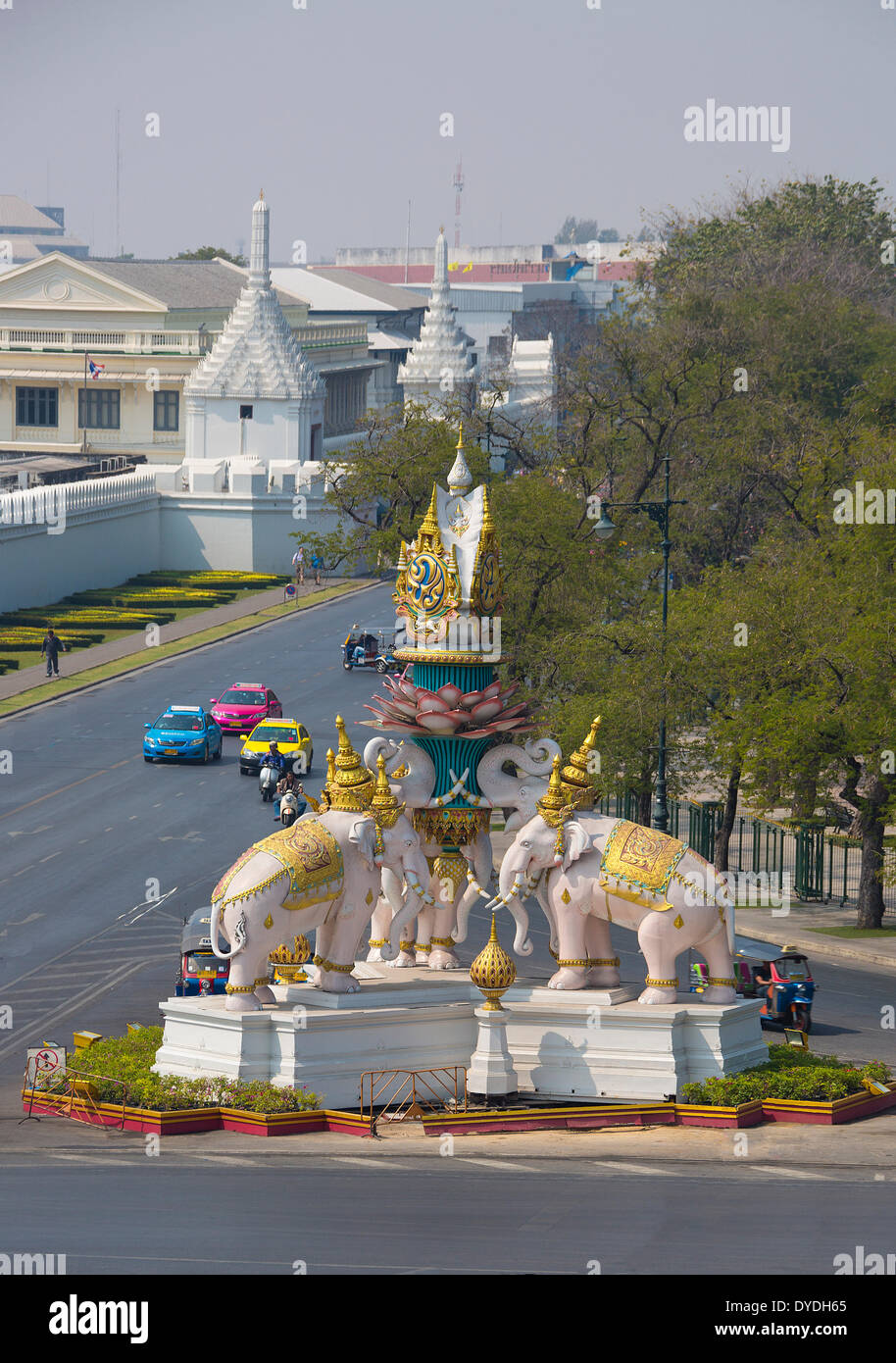 Bangkok, Thaïlande, Asie, coloré, éléphants, monument, palace, royal, touristique, voyage Banque D'Images