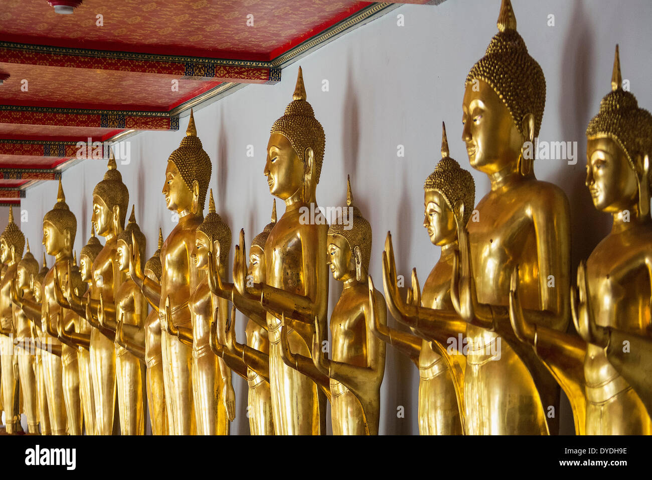 Bangkok, Thaïlande, Asie, Wat, Wat Pho, bouddhas, Golden, mains, nombreux, la religion, l'article, touristique Banque D'Images