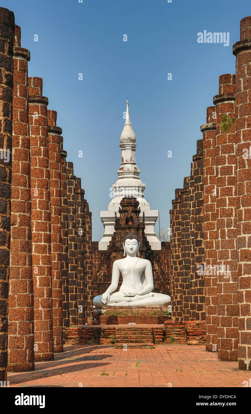 Asie Thaïlande Bangkok ancien Siam Park Wat Maha That Chedi colorés de l'architecture de Sukhothai culture histoire ancien parc touristique, Banque D'Images