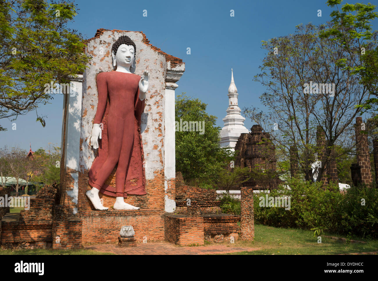 Asie Thaïlande Bangkok ancien Siam Park Wat Maha That Chedi colorés de l'architecture de Sukhothai culture histoire ancien parc touristique, Banque D'Images