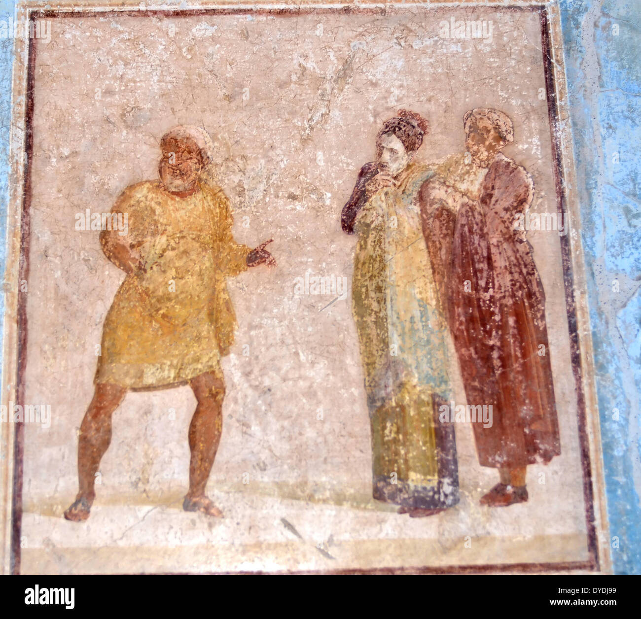 Italie Europe Rome antique fresque plâtre peinture peintre artiste art artisanat style illusion mur intérieur, accueil Banque D'Images