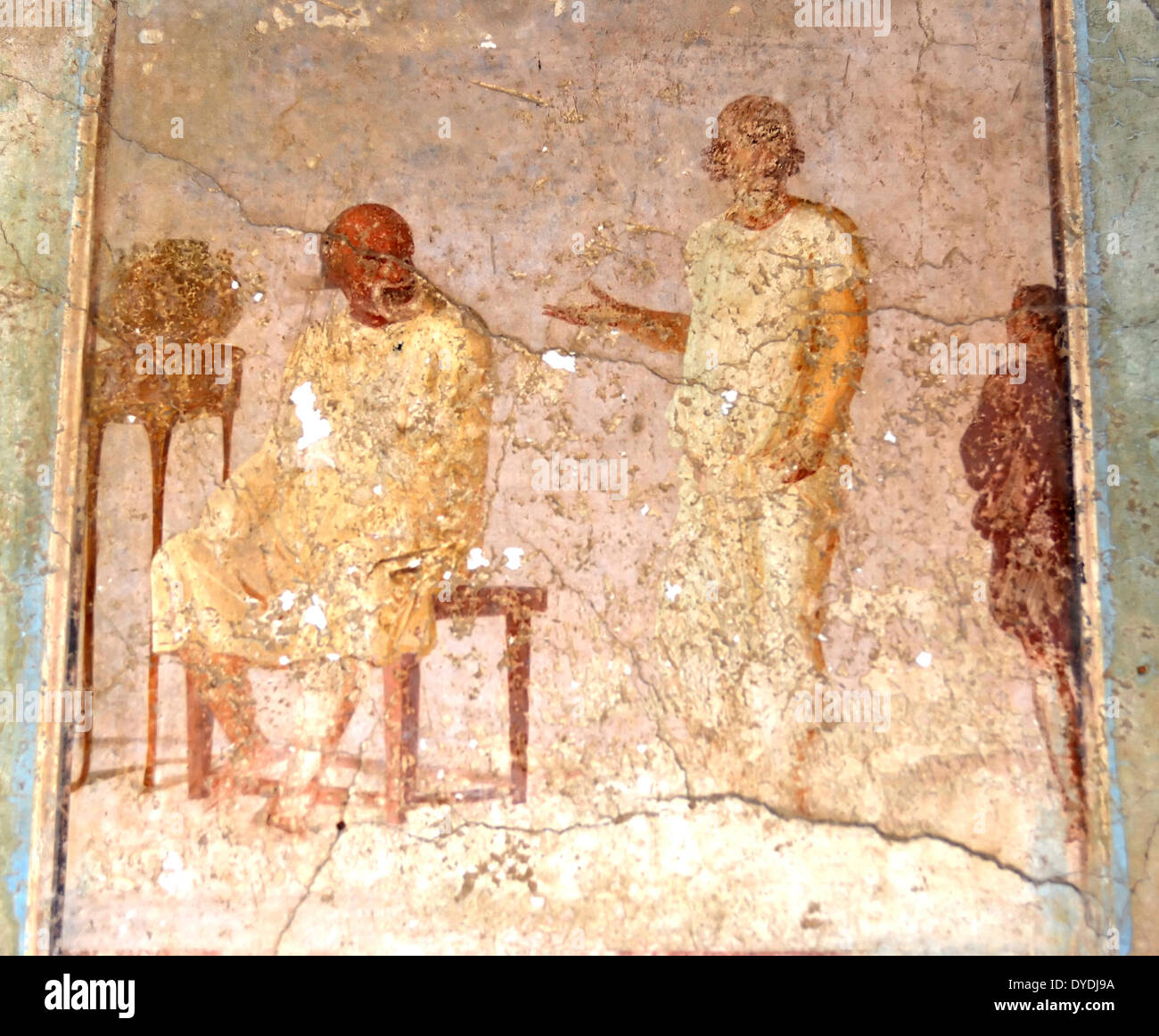 Italie Europe Rome antique fresque plâtre peinture peintre artiste art artisanat style illusion mur intérieur, accueil Banque D'Images