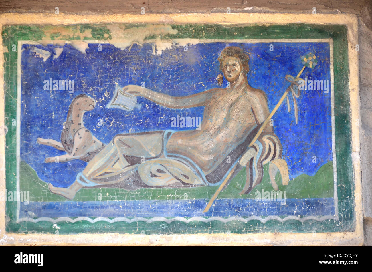 Rome Italie Europe Rome antique fresque plâtre peinture peintre artiste art artisanat style illusion mur accueil dom Banque D'Images