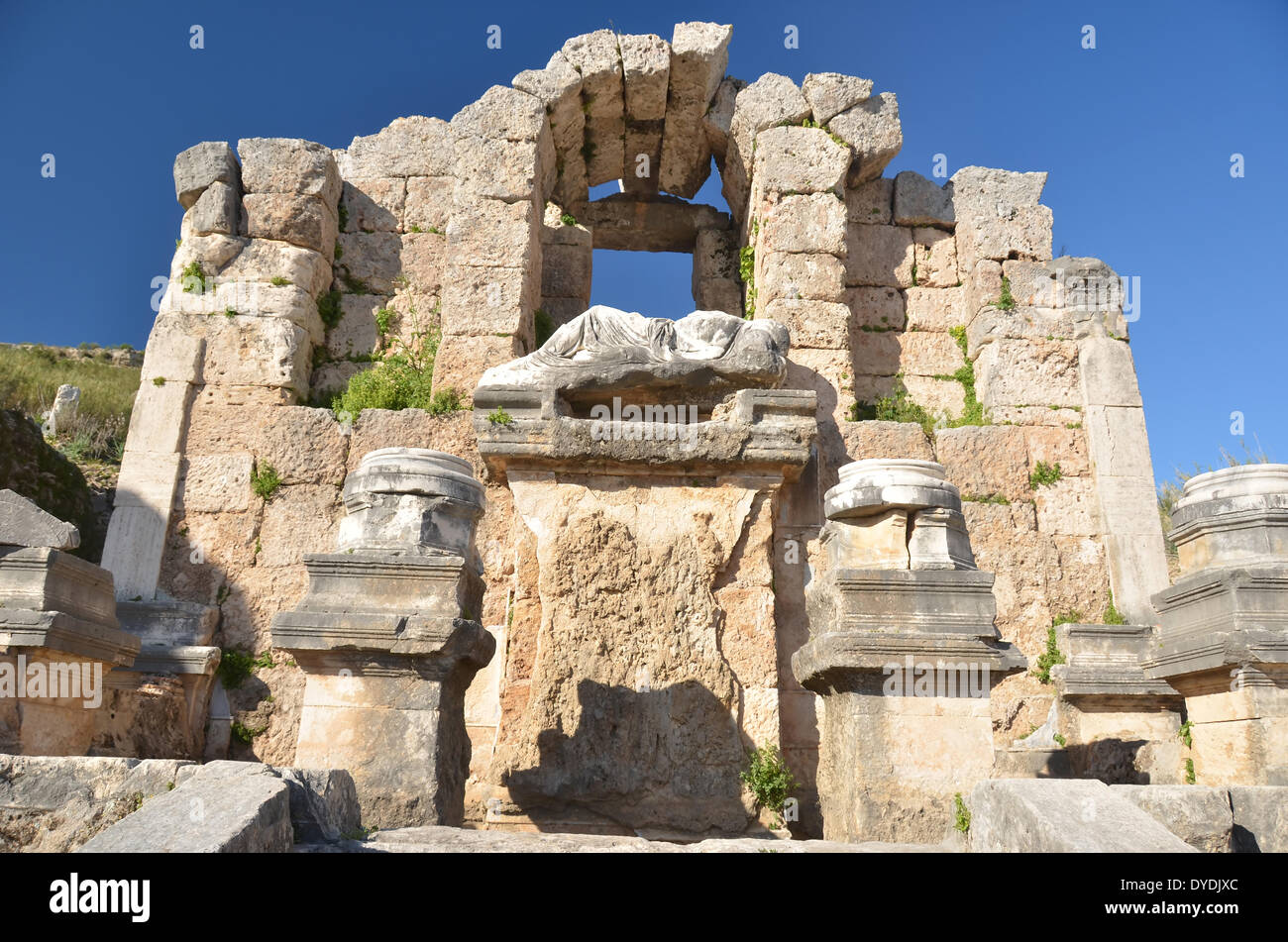 Grèce Europe Grèce antique architecture grecque classique en pierre de l'Europe turquie perge ruines méditerranéen demeure temple construire Banque D'Images