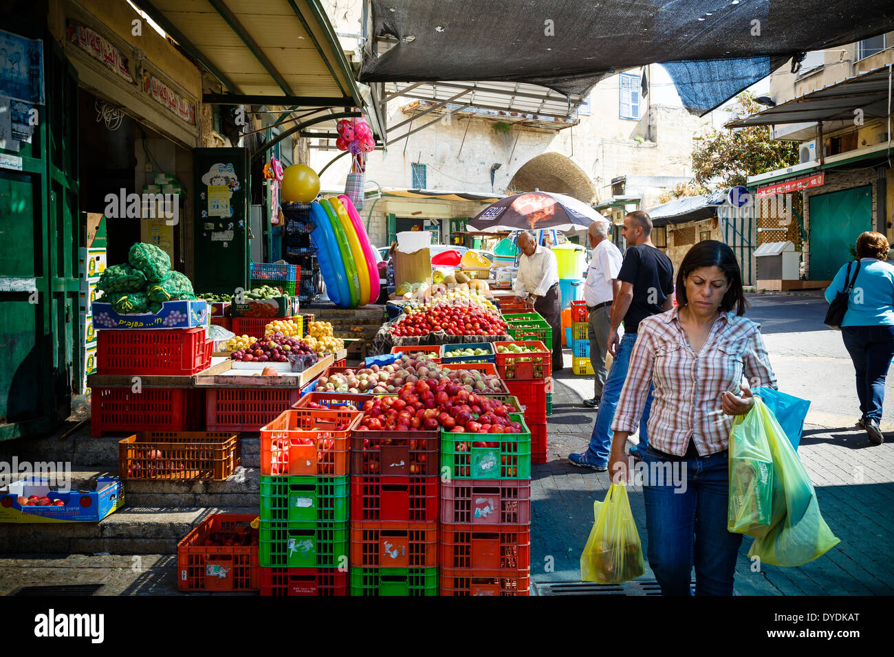 Le marché à Nazareth, Galilée, Israël. Banque D'Images