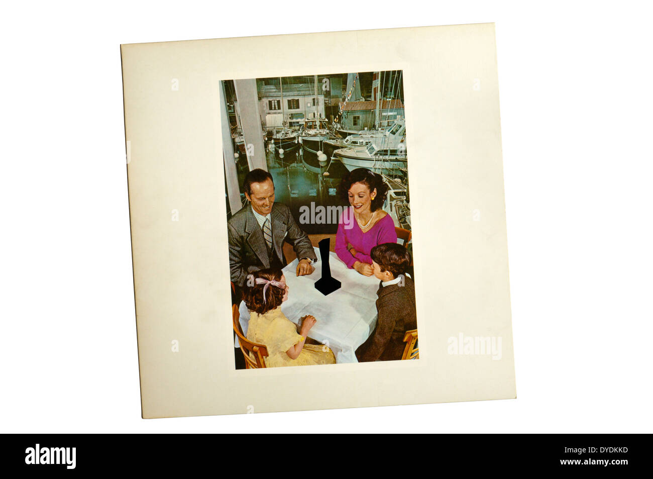 La présence était 7e album studio du groupe de rock anglais Led Zeppelin. Il a été libéré par Swan Song Records en 1976. Banque D'Images