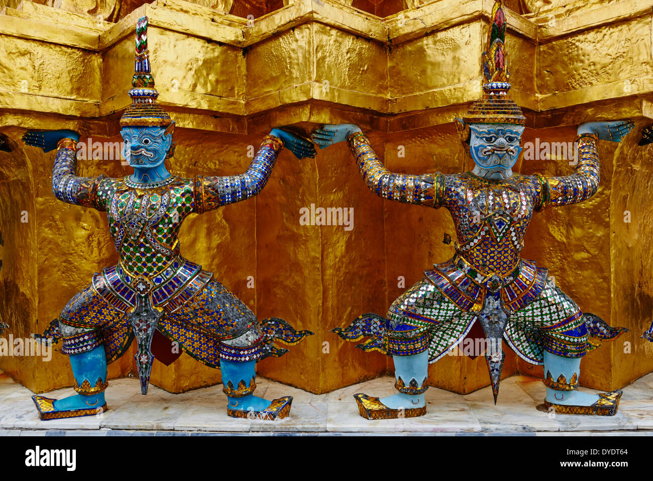 Thaïlande, Bangkok, Wat Phra Kaew à l'intérieur du Palais Royal Banque D'Images