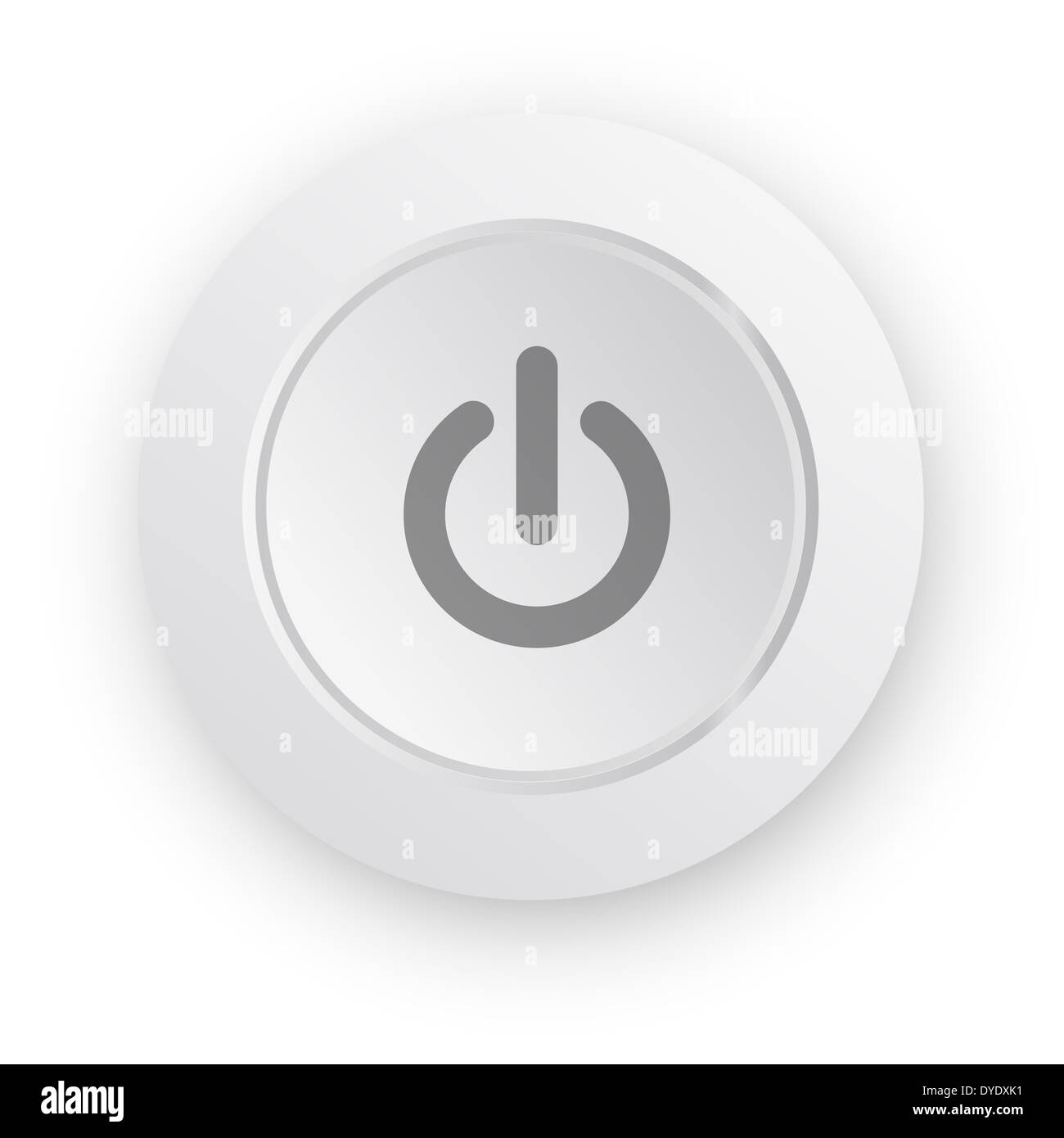 Sur le bouton poussoir blanc Banque D'Images