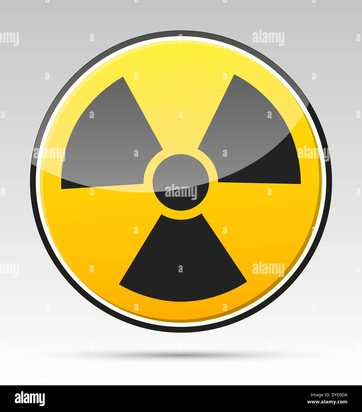 Radiation Danger sign (symbole) et de son ombre Photo Stock - Alamy