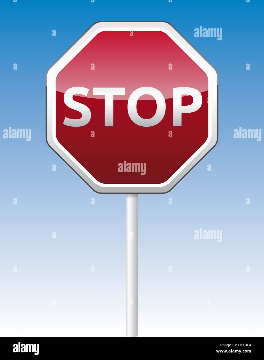 Arrêter le trafic signe avec la réflexion. Banque D'Images