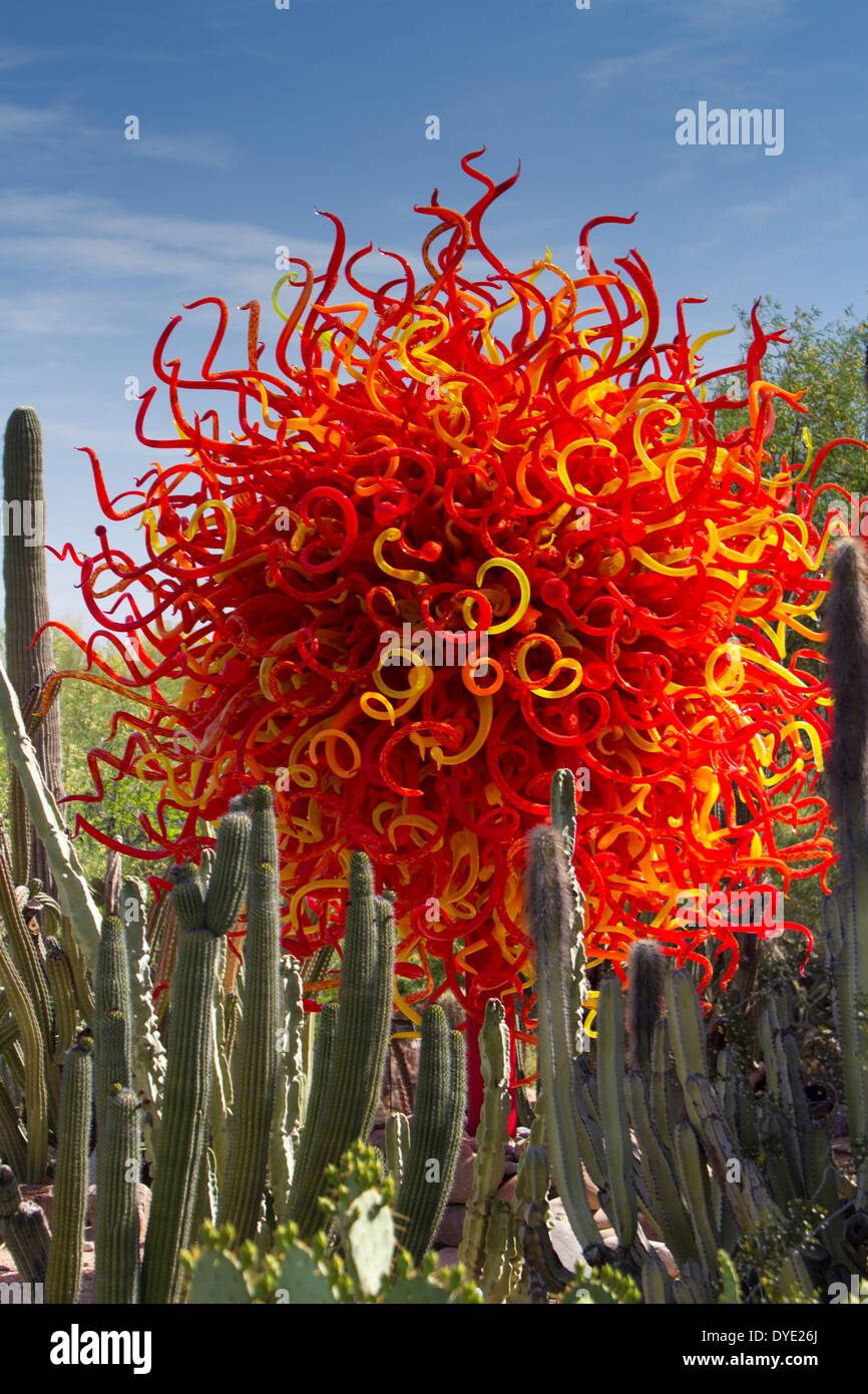 Sculpture en verre, Desert Botanical Gardens, Phoenix, Arizona, USA Banque D'Images