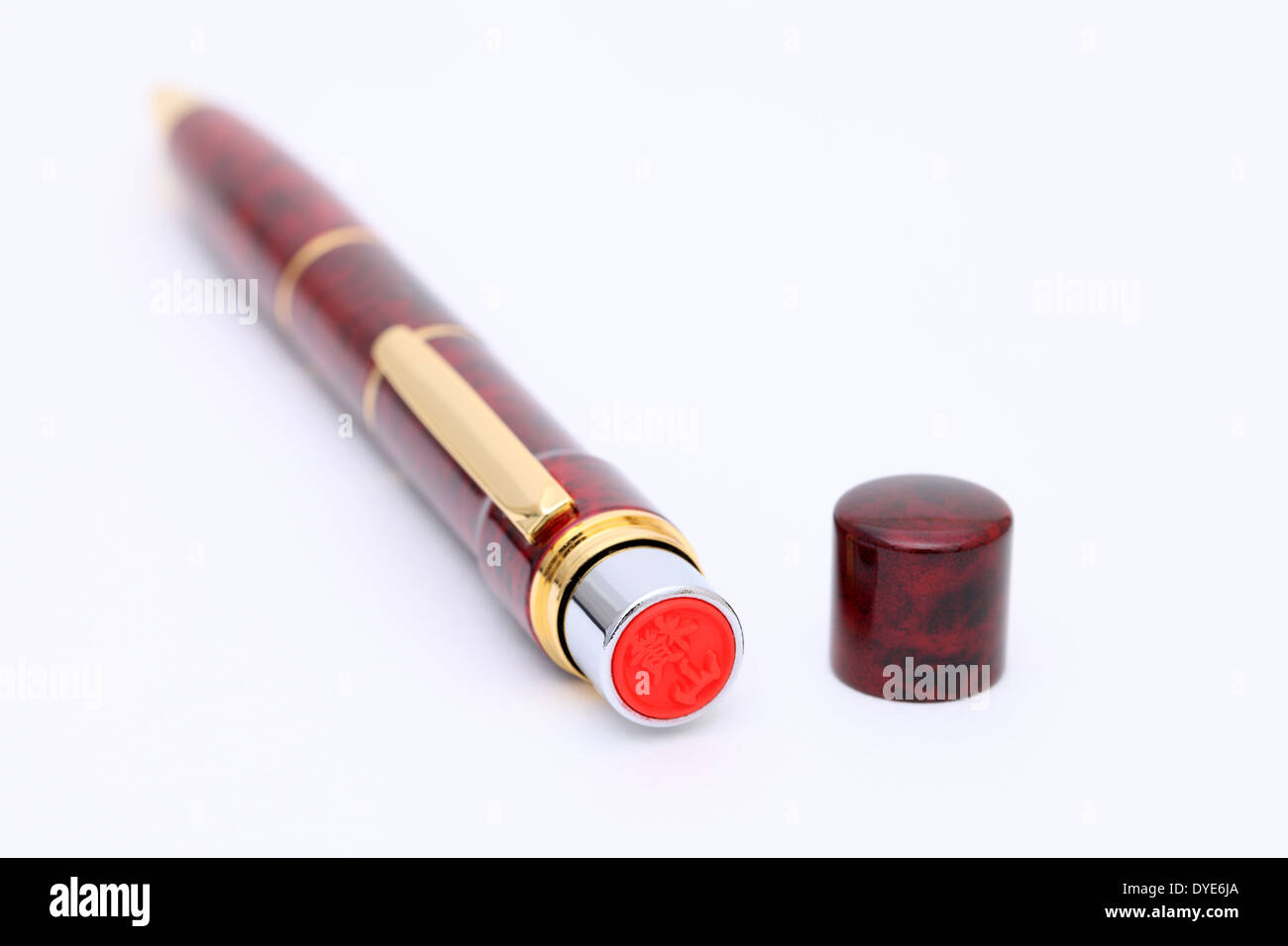Timbre type stylo japonais sur fond blanc Banque D'Images