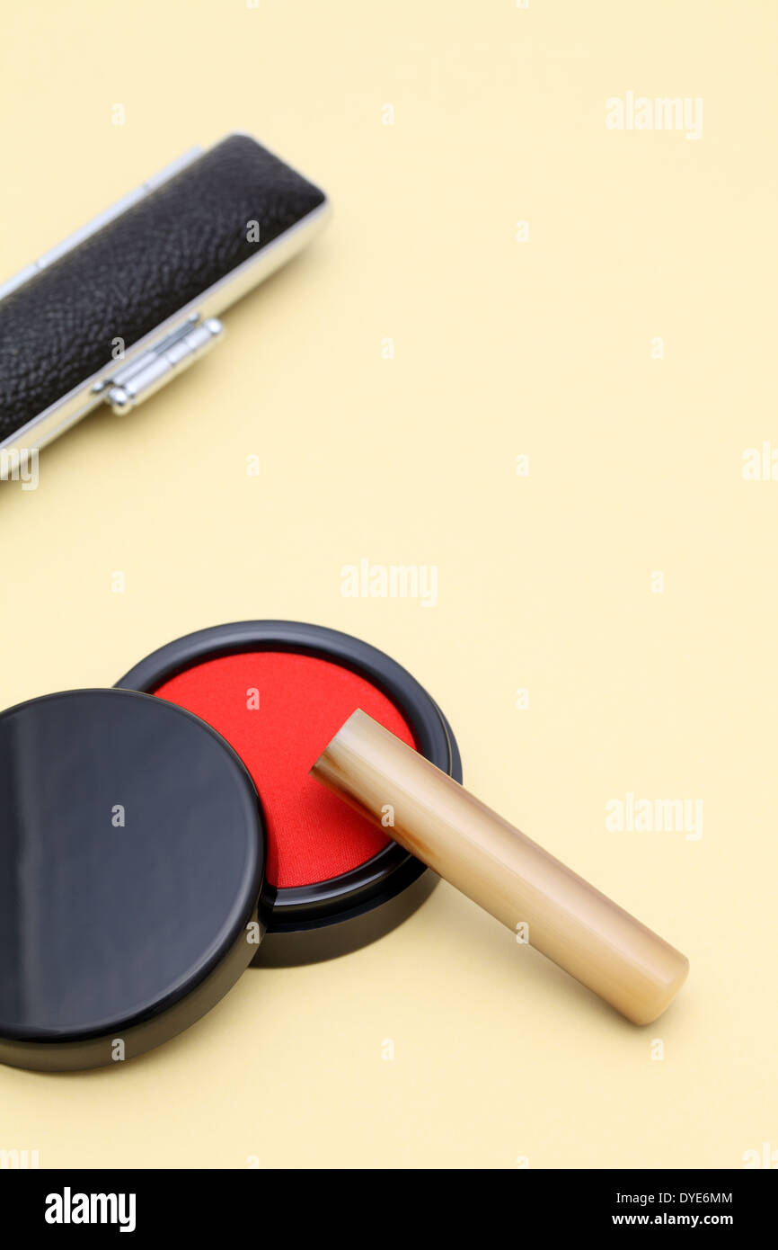 Timbre japonais (hanko) Banque D'Images