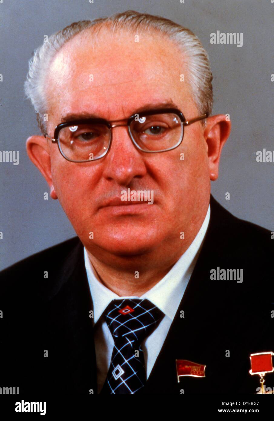 Yuri Vladimirovitch Andropov 1914 - 9 février 1984) Homme politique soviétique et le Secrétaire Général du Parti communiste de l'Union soviétique à partir du 12 novembre 1982 jusqu'à sa mort, quinze mois plus tard, le 9 février 1984. Banque D'Images