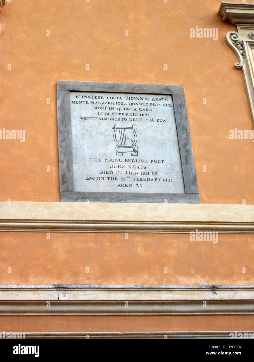 Vue d'un signe sur un mur dans la Piazza di Spagna située au bas de l'Espagne. Rome. Italie 2014 Banque D'Images