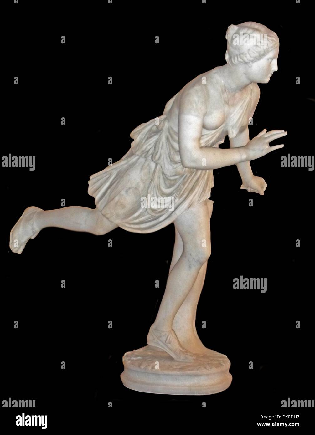 Statue en marbre de Atlanta 1 siècle avant J.-C. Un personnage dans la mythologie grecque, une vierge chasseresse, refuse de se marier, et aimé par le héros Meleager. Banque D'Images