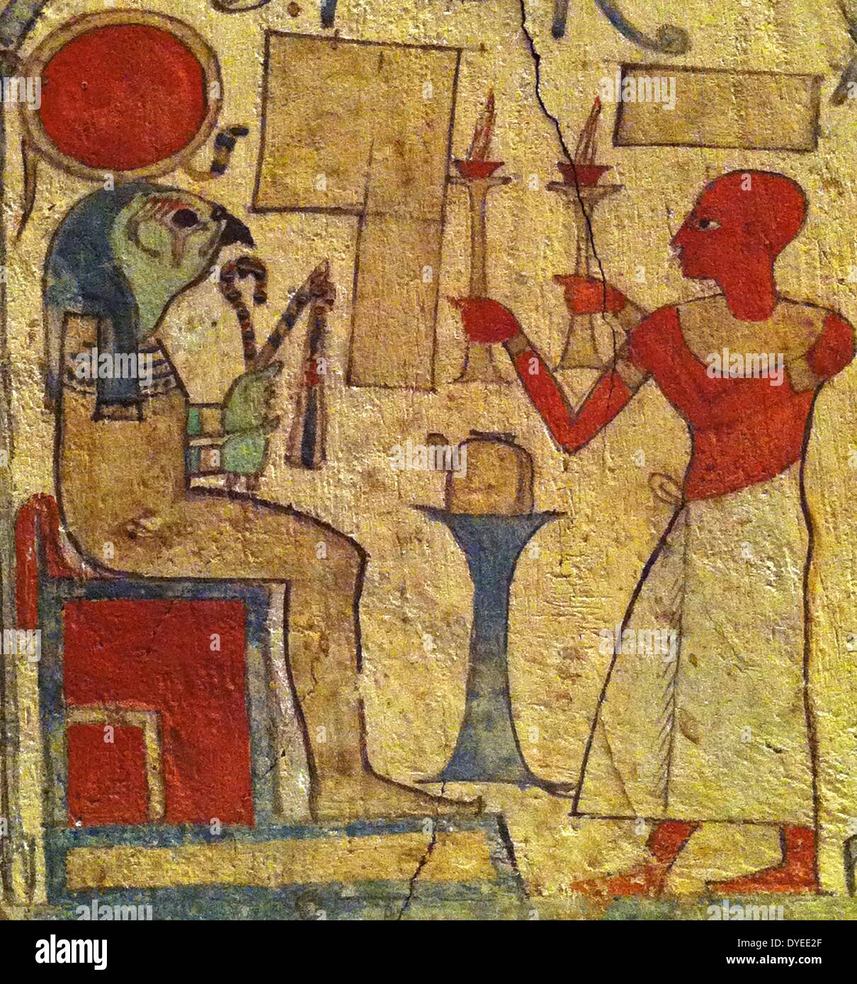 La stèle funéraire en bois partielle 1070 B.C. Banque D'Images