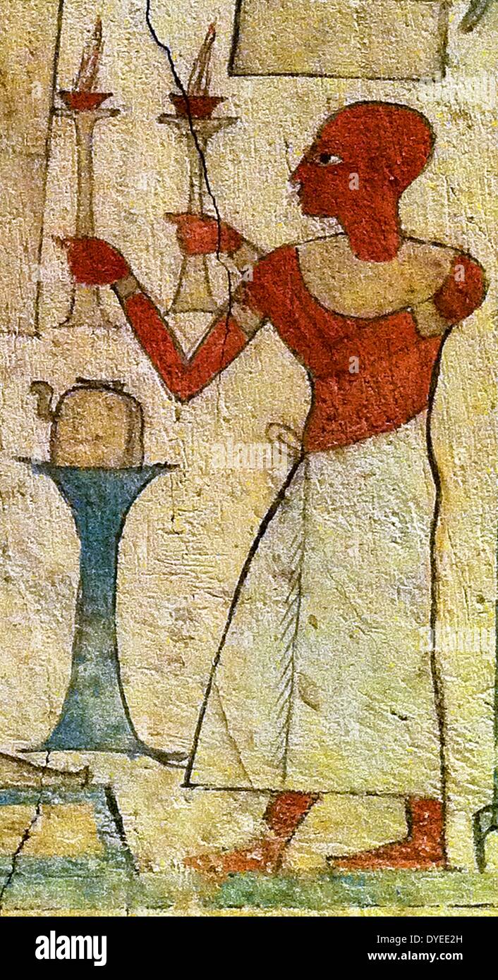 La stèle funéraire en bois partielle 1070 B.C. Banque D'Images