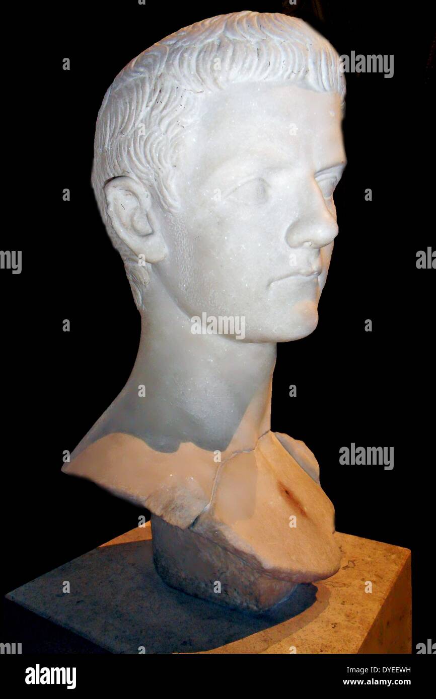 Buste en marbre de l'Empereur Othon 69 A.D. Banque D'Images