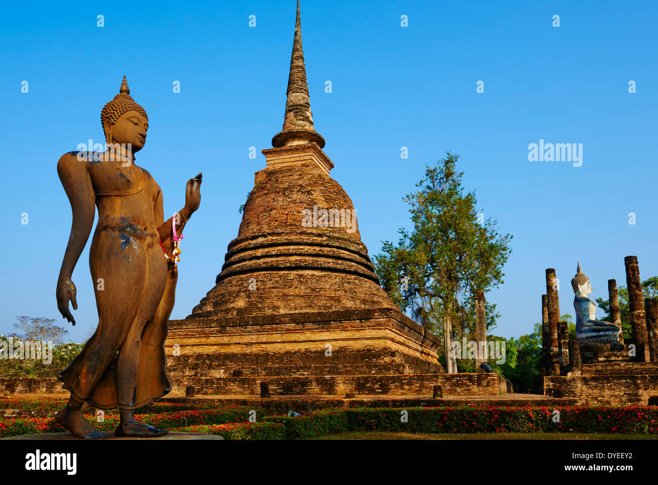 La Thaïlande, Sukhothai, Parc historique de Sukhothaï, le Wat Sa Sri Banque D'Images