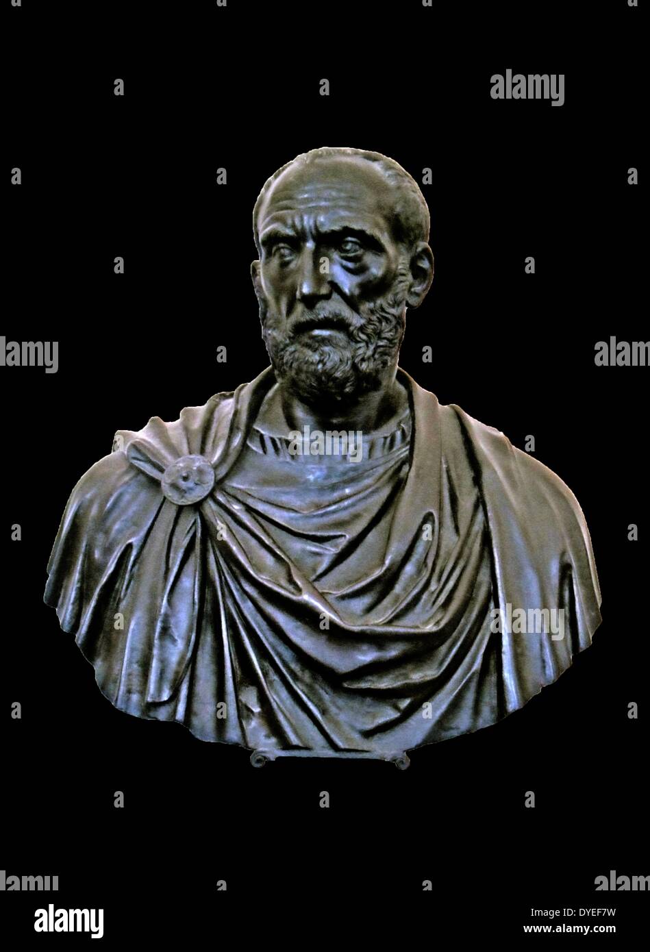 Buste en bronze de Roman 1575. Attribué à Ludovico Lombardi Banque D'Images