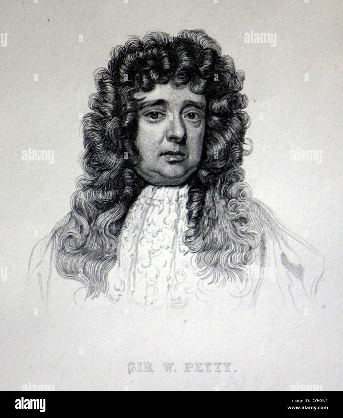 Sir William Petty (1623-1687) était un économiste, scientifique et philosophe. Il est devenu important au service d'Oliver Cromwell et réussi à rester aussi important sous le roi Charles II et le roi Jacques II. Banque D'Images