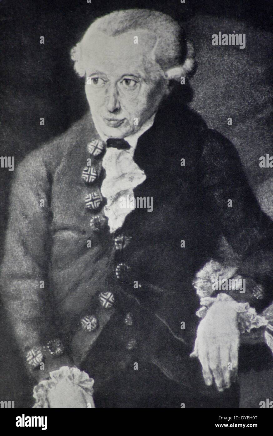 Emmanuel Kant (1724-1804), le philosophe idéaliste allemand qui est largement considérée comme une figure centrale de la philosophie moderne. Il a fait valoir que les concepts et les catégories structure notre vision du monde et de ses lois, et que la raison est la source de la moralité. Banque D'Images