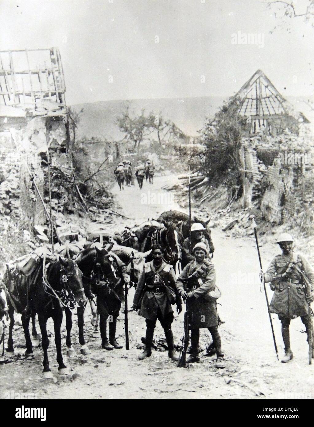 Des soldats indiens qui prennent part à la Première Guerre mondiale dans le cadre des forces britanniques en Belgique et en France. 1915 Banque D'Images